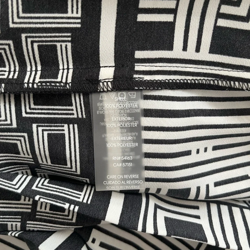 Karl Lagerfeld Black White Geometric Lightweight Pleated Mini Skirt,Women’s Sz 6 - Picture 16 of 16